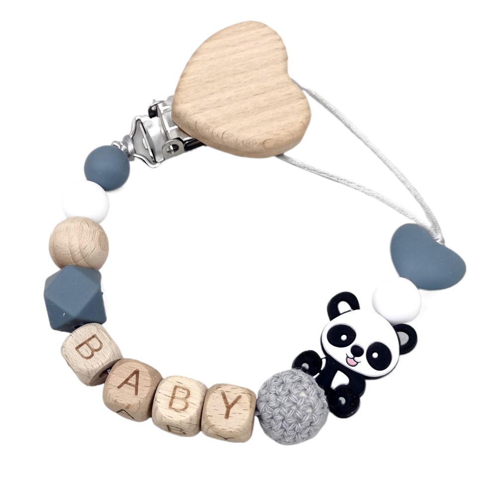 Baby Products Name - Houten gepersonaliseerde babyfopspeenketting Schattig dierlijk ontwerp