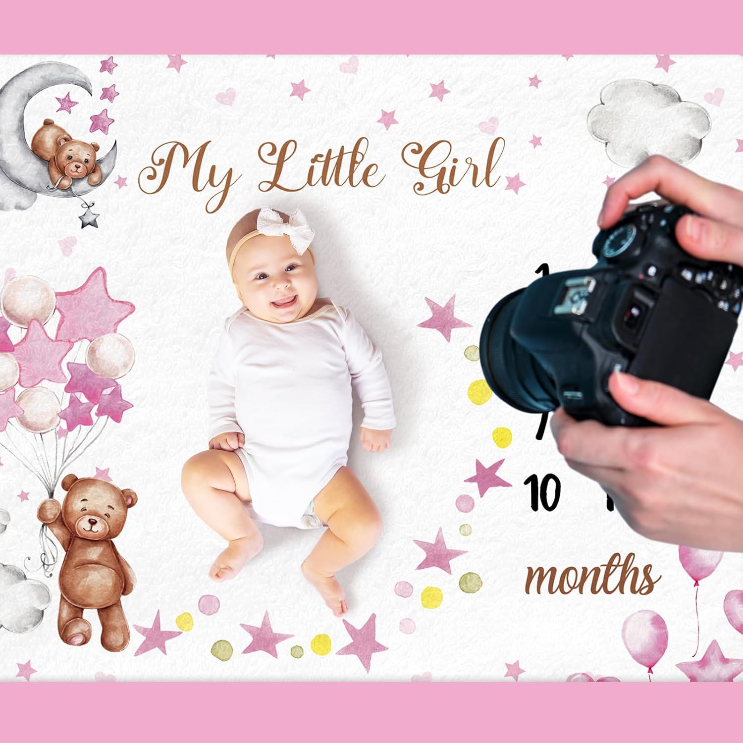 Baby Swaddle Blanket - VIKAMA maandelijkse babygroei mijlpaal fotografie deken