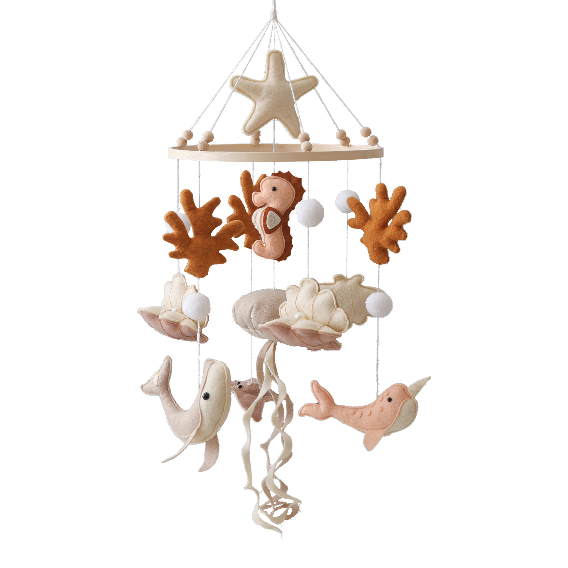 Baby Rattle Toy Set - Houten wiegmobiel babybed belletje rammelaar speelgoed