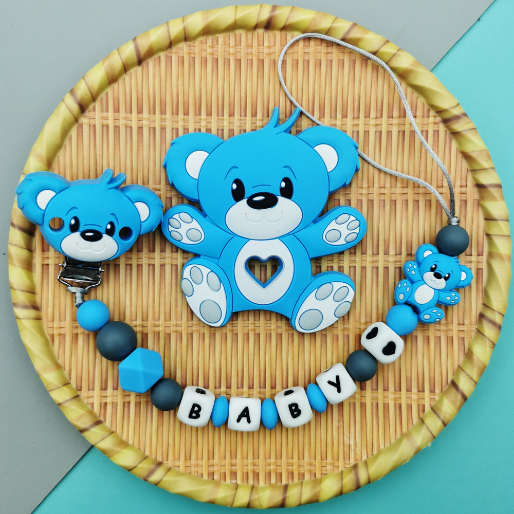 Baby Pacifier Clip - Custom Engels Russische Siliconen Brief Naam