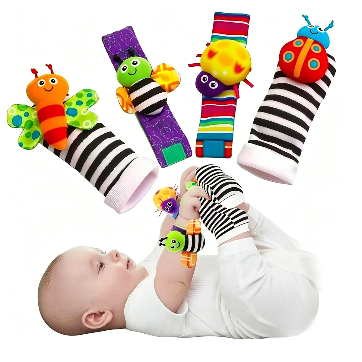 Baby Rattle Toy Set - 4 Stuks Baby Rammelaar Speelgoed Leuke