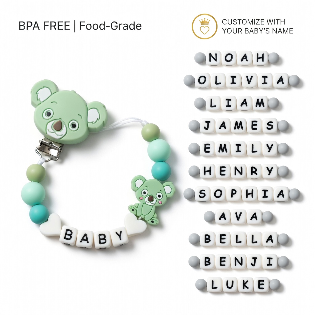 Baby Pacifier Clip - Siliconen Baby Fopspeen Clip Tandjesketting Gepersonaliseerde