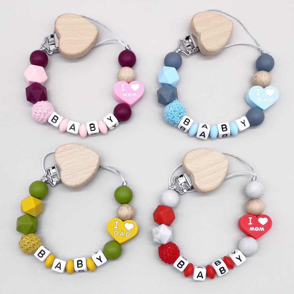 Baby Pacifier Clip - Aanpasbare gepersonaliseerde naam baby bijtring fopspeen