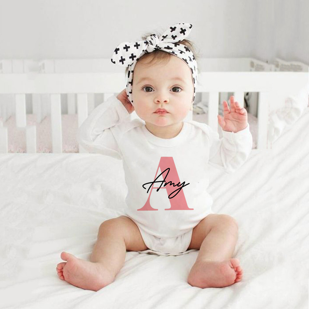 Baby Products Name - Baby meisje naam Romper zwangerschap aankondiging