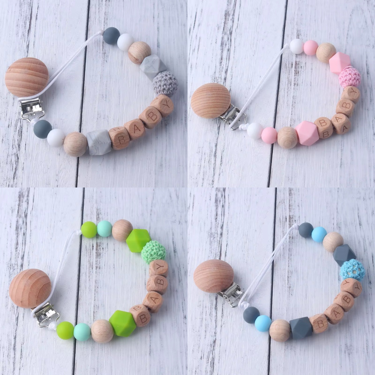 Babyfopspeenclip met houten en - Baby Pacifier Clip recensie en prijs