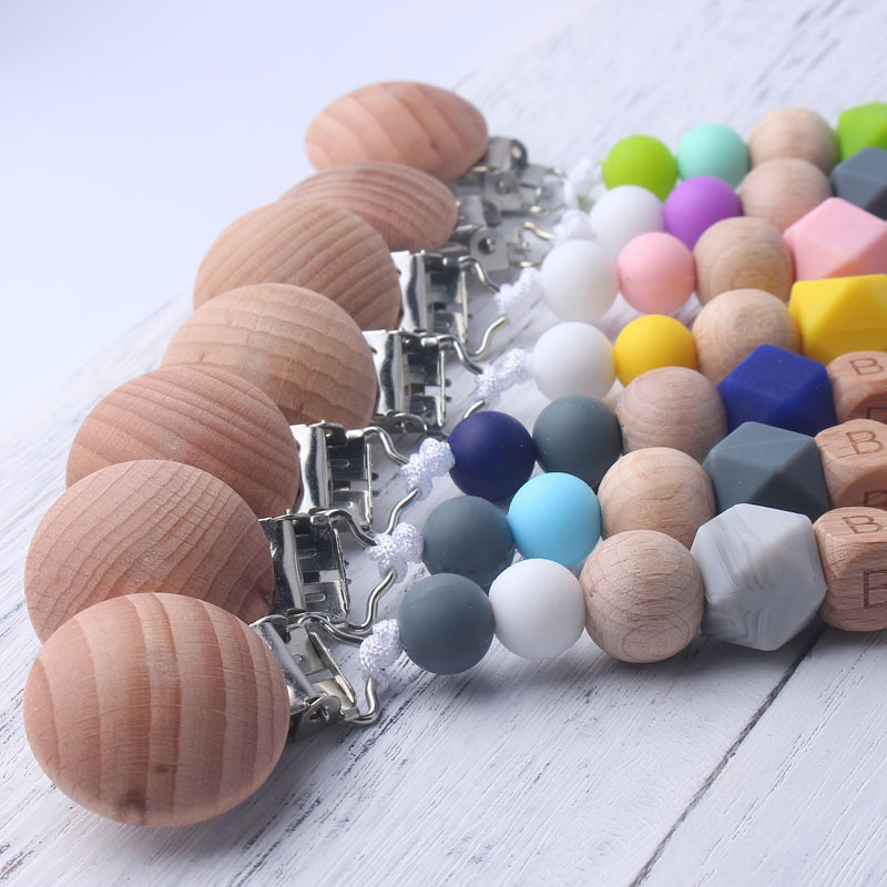 Babyfopspeenclip met houten en - Baby Pacifier Clip recensie en prijs