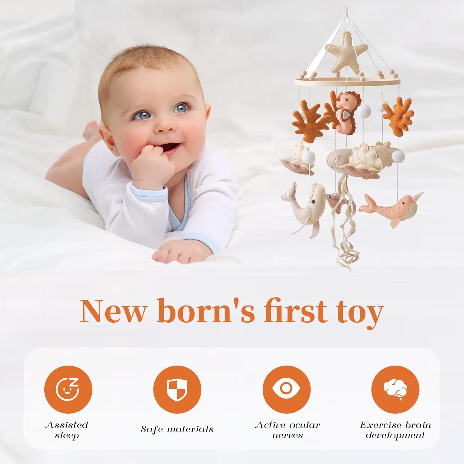 Houten wiegmobiel babybed bell - Baby Rattle Toy Set recensie en prijs