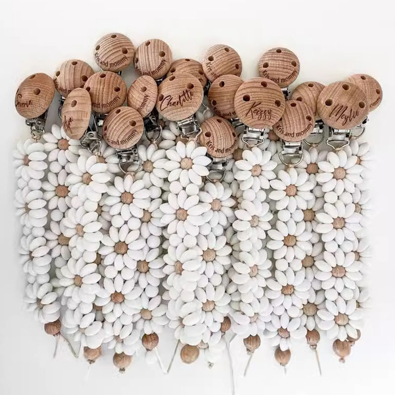 Aangepaste naam houten geperso - Baby Pacifier Clip recensie en prijs
