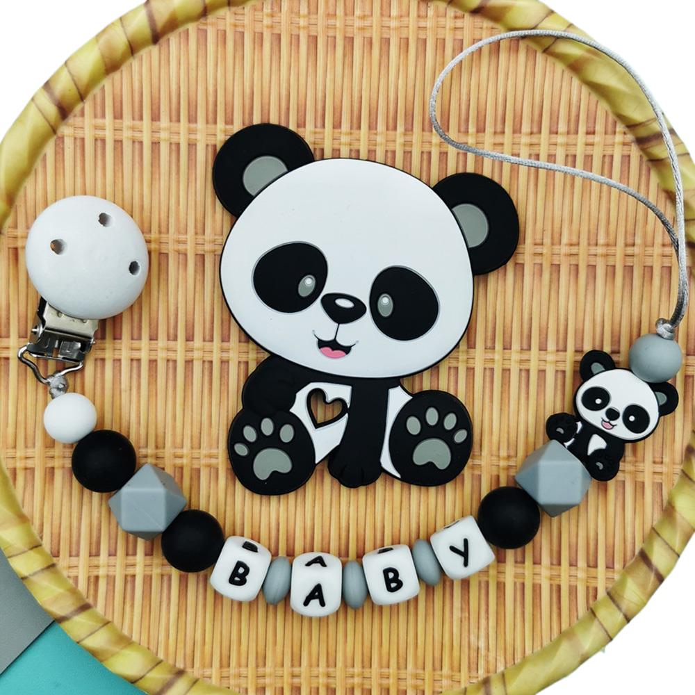 Panda Aangepaste Engelse Silic - Baby Pacifier Clip recensie en prijs